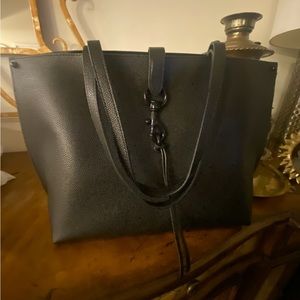 Rebecca Minkoff Megan Large Leather tote in black on black. NWOT excellent.